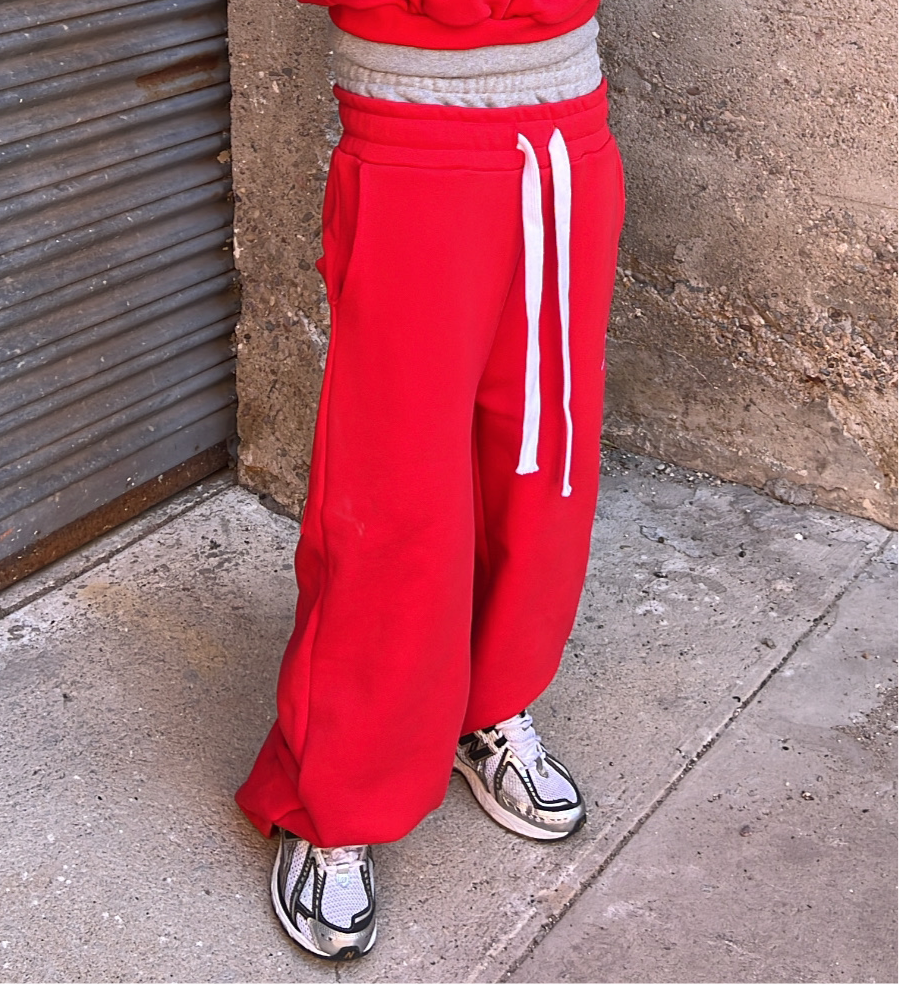 Double Waisted Sweats - Red
