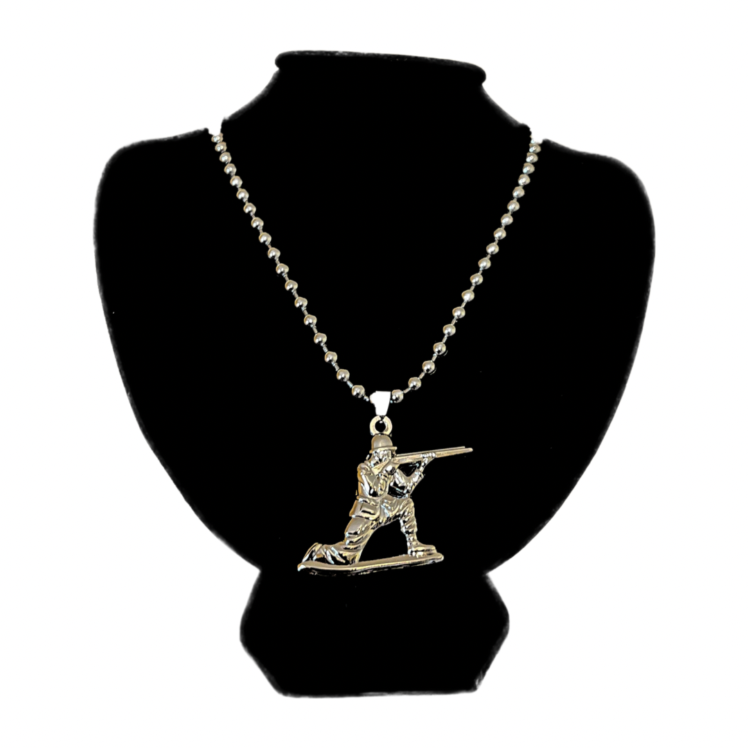 Toy Soldiers Necklace - Silver Rifle