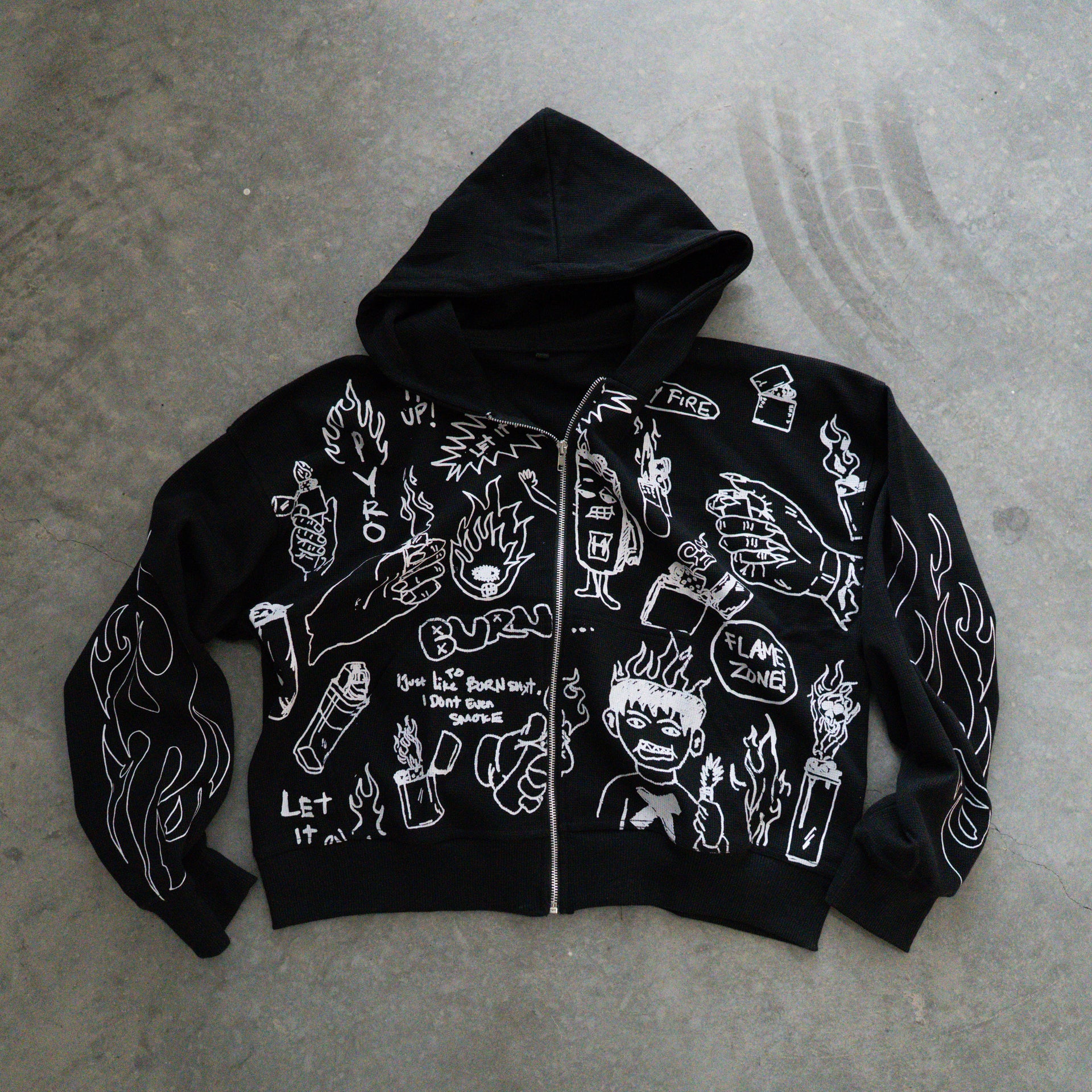 Black Thermal Pyro Zip Up