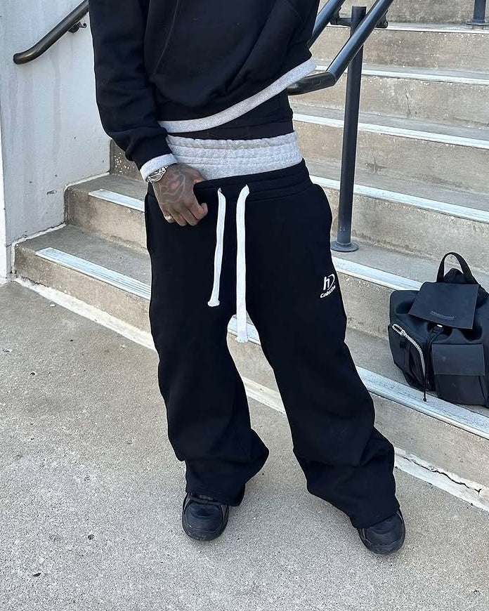Double Waisted Sweats - Black
