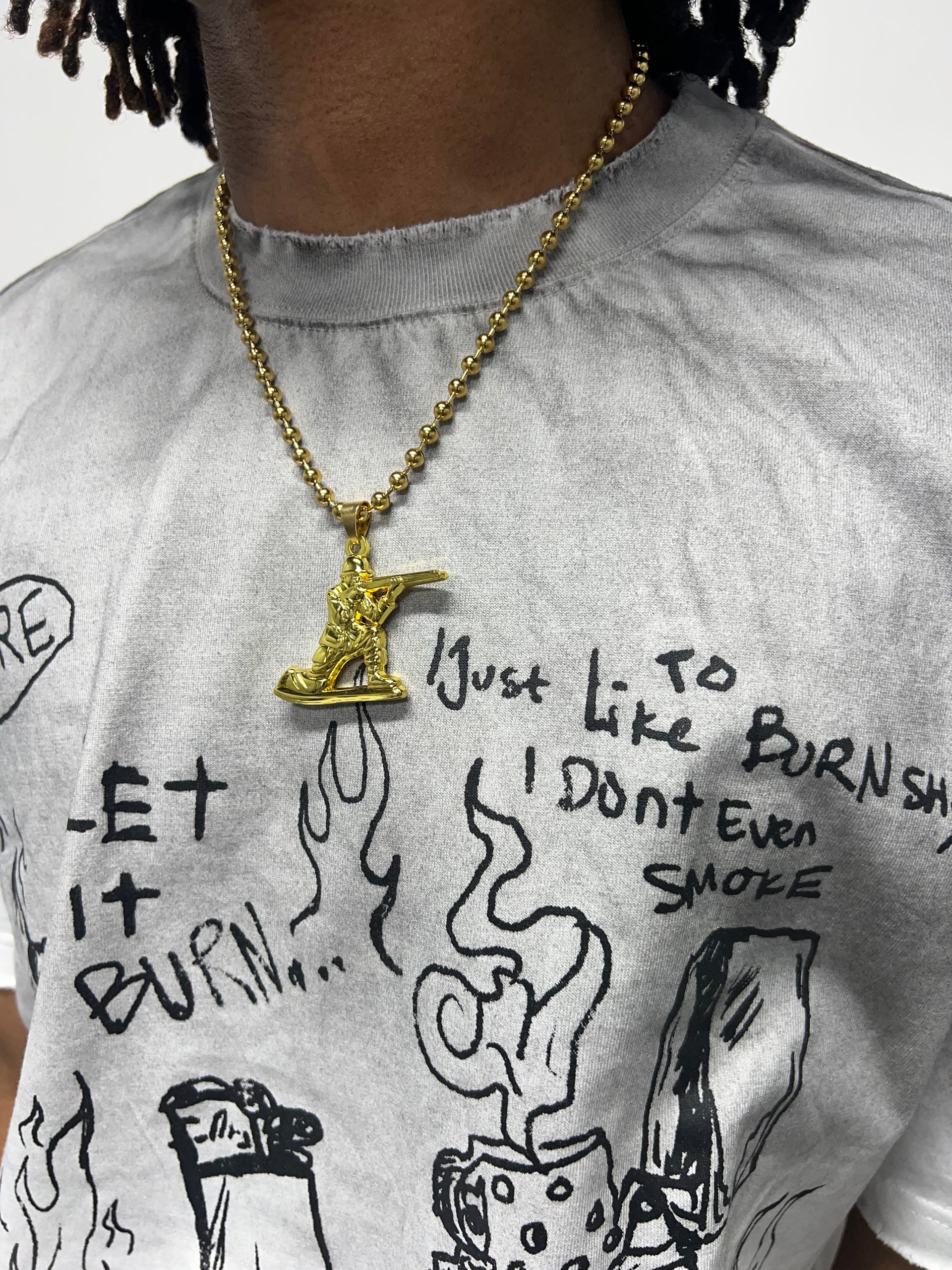 Toy Soldiers Necklace - Gold Rifle