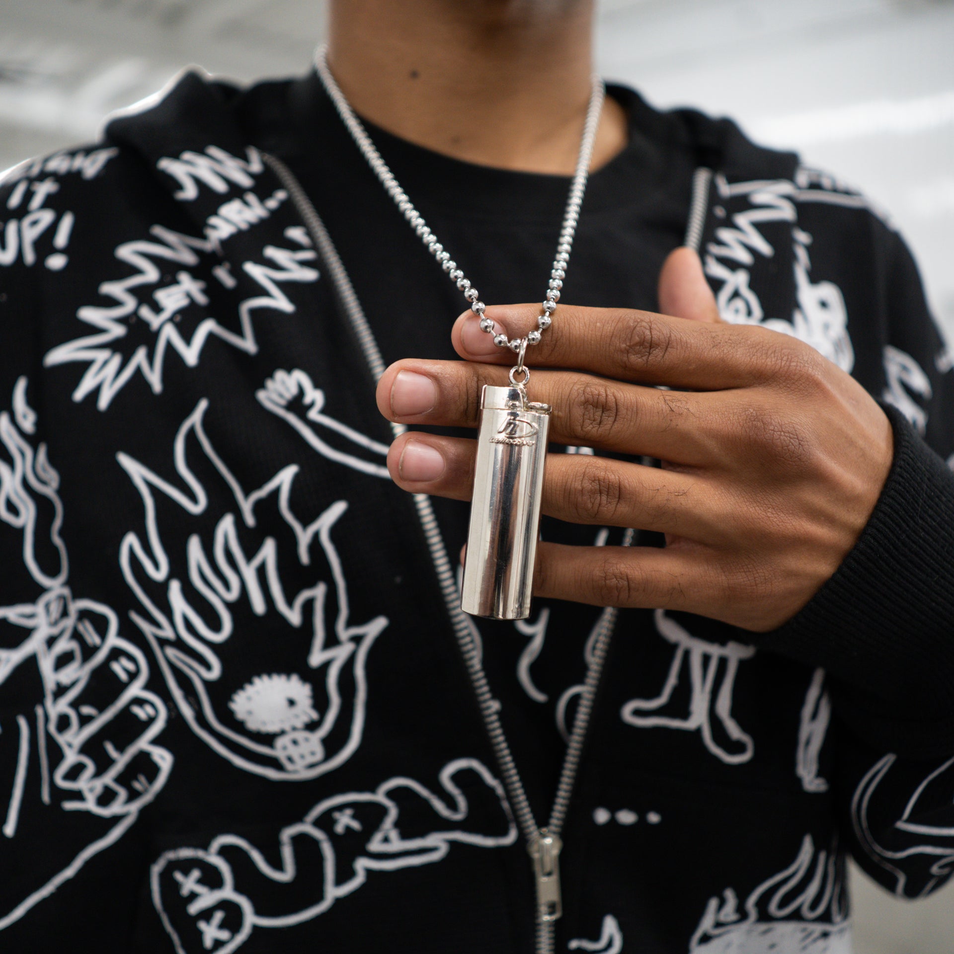Pyro Lighter Pendant Chain - Gold & Silver