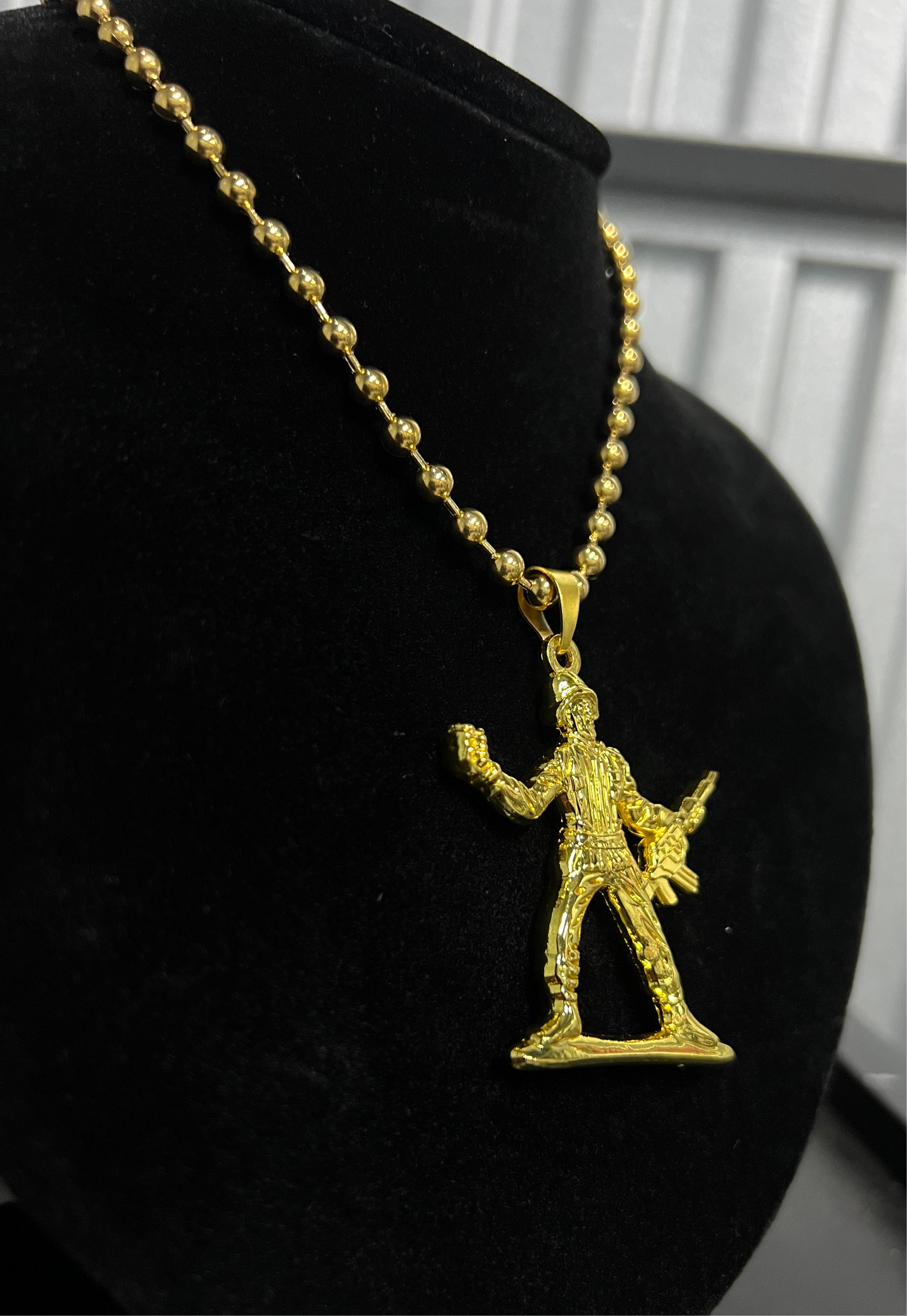 Toy Soldiers Necklace - Gold Grenade