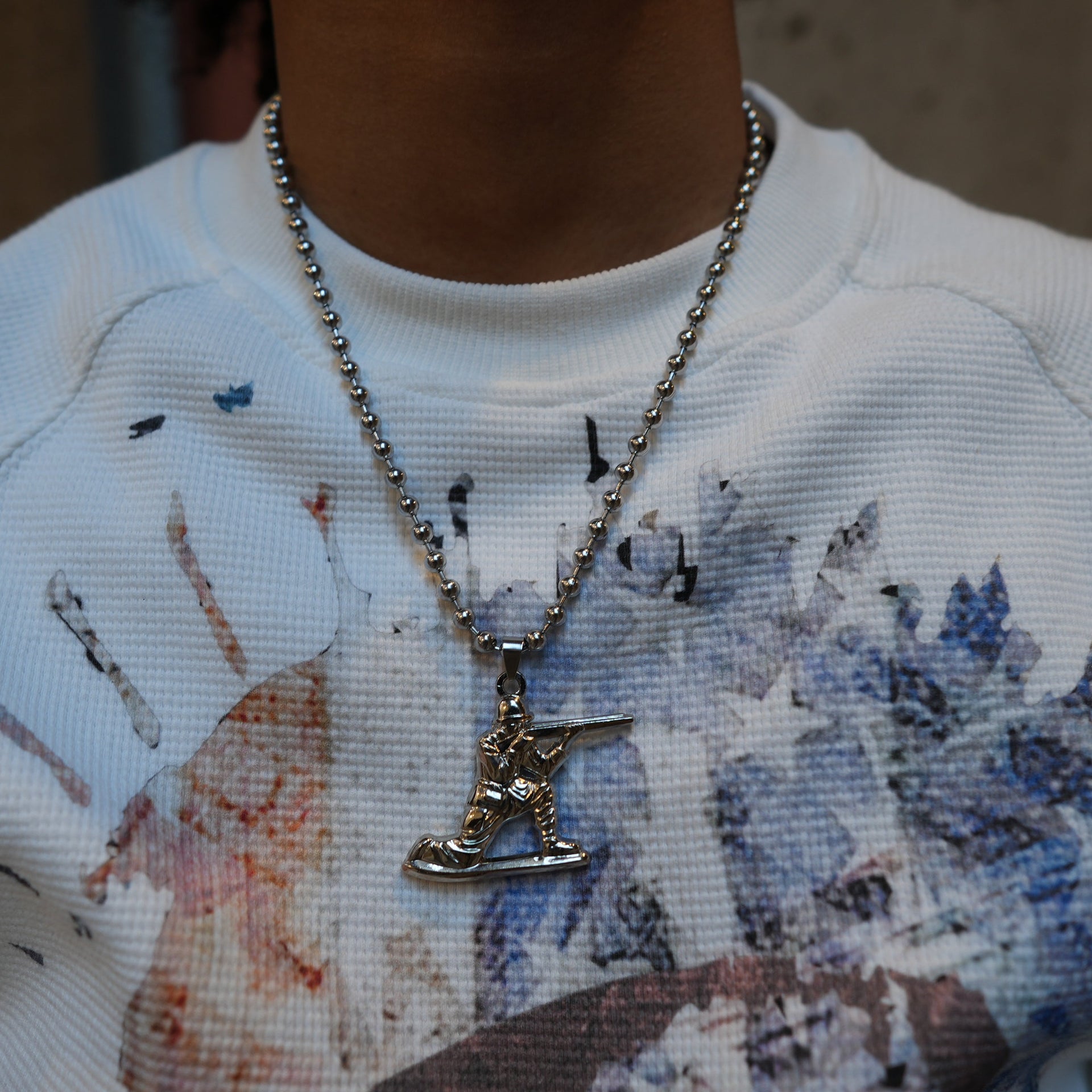 Toy Soldiers Necklace - Silver Rifle